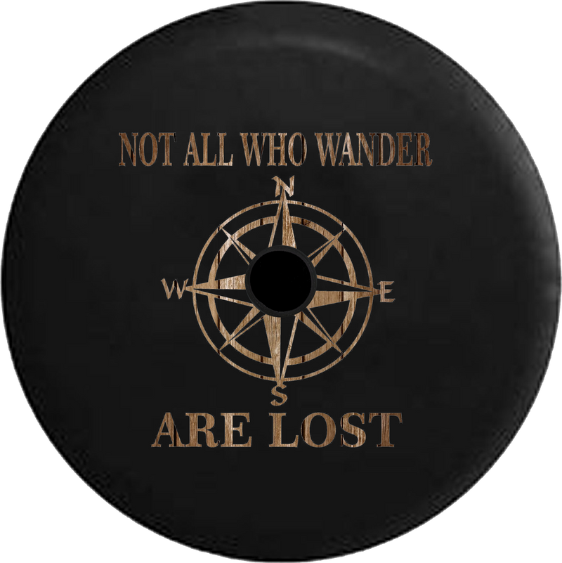 Jeep Wrangler JL Backup Camera Day Not All Who Wander Ocean Water Reflection RV Camper Spare Tire Cover-35 inch