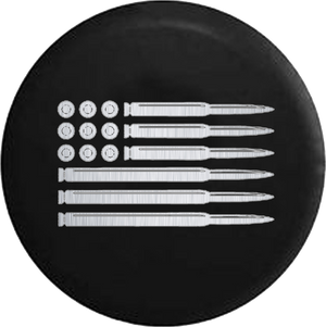 Rifle Pistol Bullets Rounds American Flag 2nd Amendment Silver 