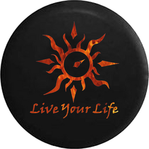 Live Your Life Tribal Sun Compass Flames Fire 