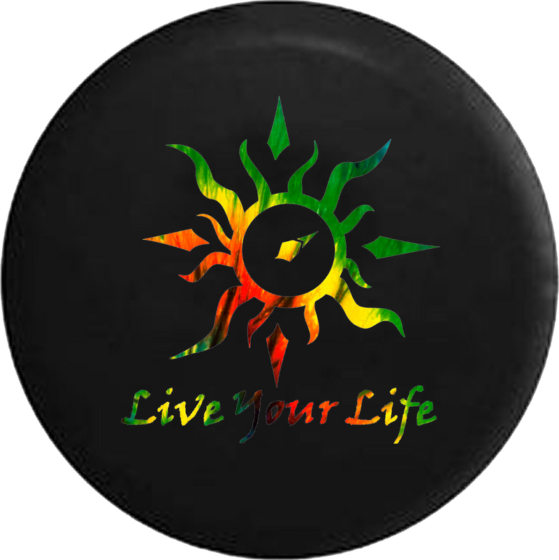 Live Your Life Tribal Sun Compass Tiedye 