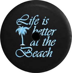 Jeep Wrangler JL Backup Camera Day Life is Better at the Beach Tiedye Palm Tree RV Camper Spare Tire Cover-35 inch