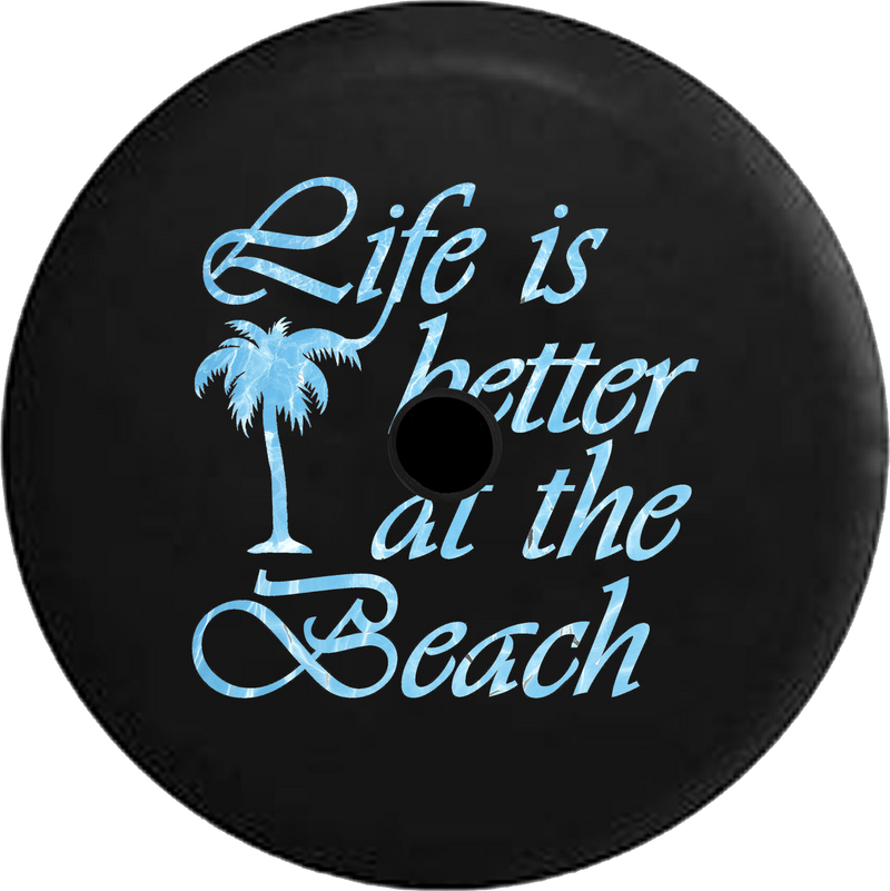 Jeep Wrangler JL Backup Camera Day Life is Better at the Beach Tiedye Palm Tree RV Camper Spare Tire Cover-35 inch