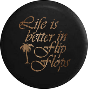 Life is Better in Flip Flops Wood Distressed Palm Tree 