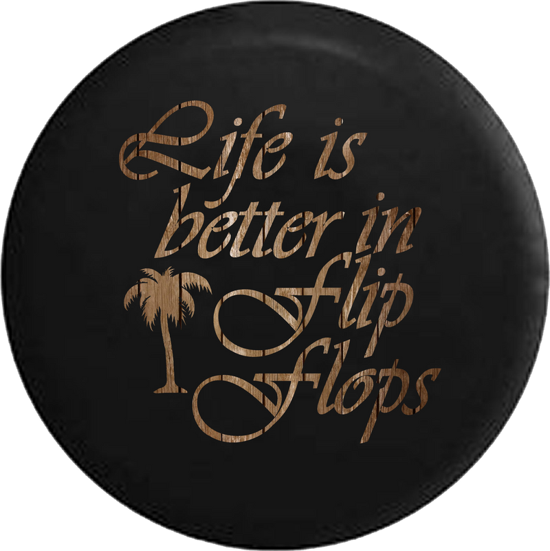 Life is Better in Flip Flops Wood Distressed Palm Tree 