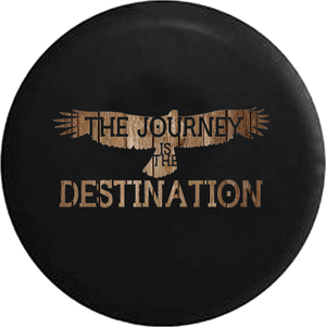 The Journey is the Destination Distressed Wood Eagle Soaring 