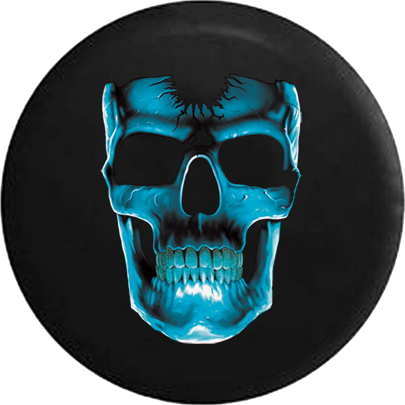 Cracked Blue Skull Jeep Liberty Spare Tire Cover