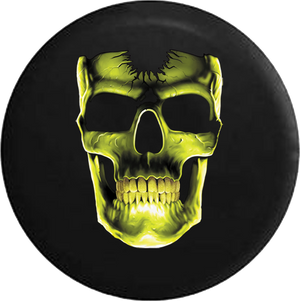 Cracked Yellow Skull Jeep Liberty Tire Cover