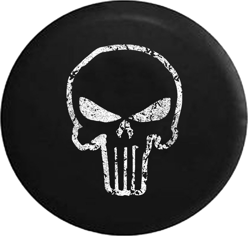 Distressed - Punisher Skull Shadow Edition Jeep Camper Spare Tire Cover A155 35 inch