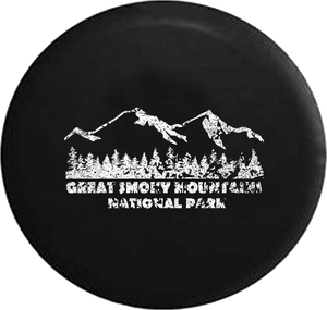 Distressed - Great Smoky Mountains Landscape Jeep Camper Spare Tire Cover F467 35 inch