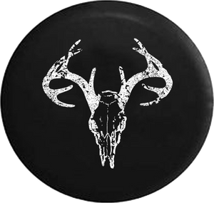 Distressed - Deer Skull Antlers Hunting Archery Bone Collector Jeep Camper Spare Tire Cover S259 35 inch
