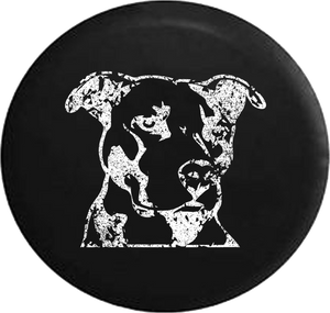 Distressed - Pitbull Terrier Staffy Dog Lover K9 Jeep WoofJeep Camper Spare Tire Cover S260 35 inch