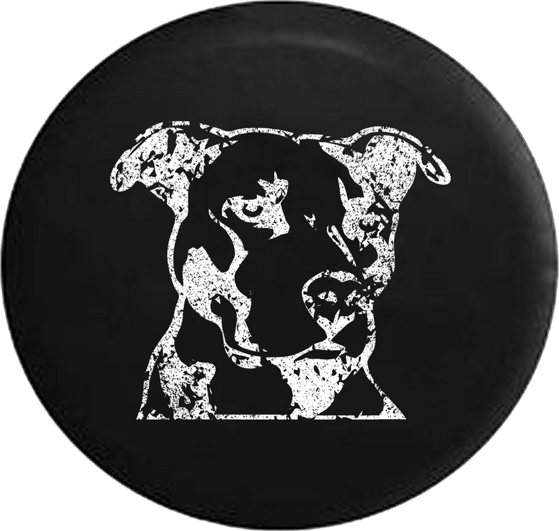 Distressed - Pitbull Terrier Staffy Dog Lover K9 Jeep WoofJeep Camper Spare Tire Cover S260 35 inch