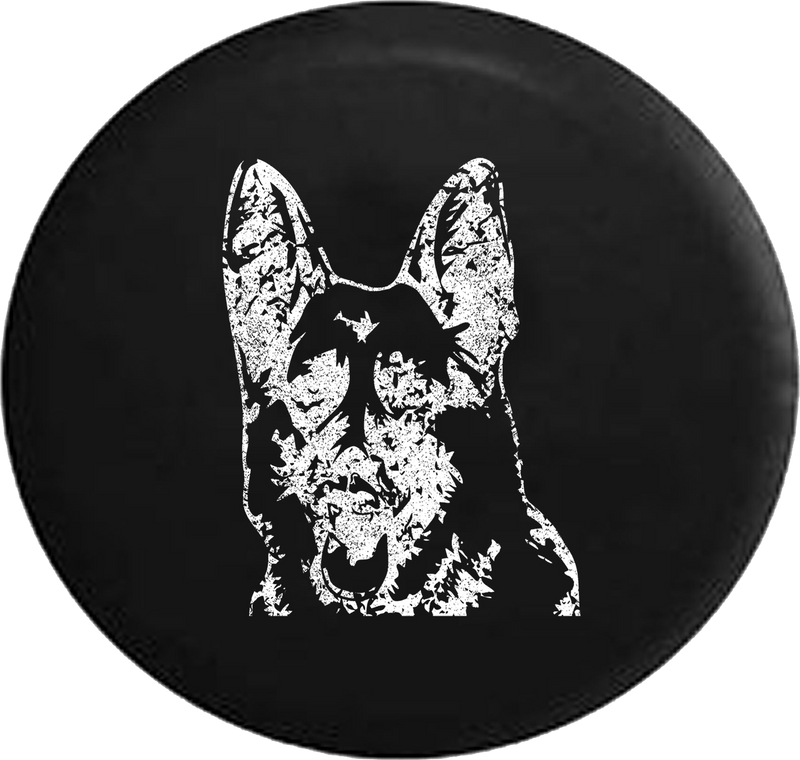 Distressed - German Shepherd Dog Lover K9 Jeep Woof Jeep Camper Spare Tire Cover S261 35 inch