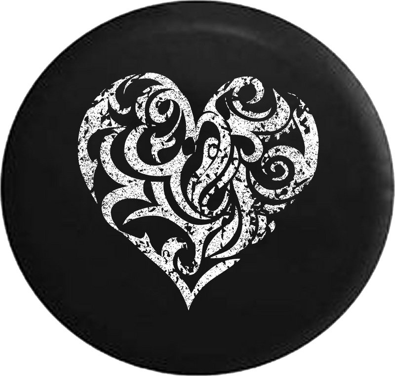 Distressed - Heart Artistic Love Jeep Girl Jeep Camper Spare Tire Cover S276 35 inch