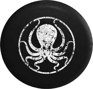 Jeep Wrangler Spare Tire Cover With Distressed Octopus Print (Wrangler JK, TJ, YJ)