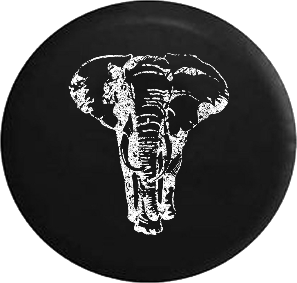 Distressed - African Elephant Jeep Camper Spare Tire Cover T009 35 inch