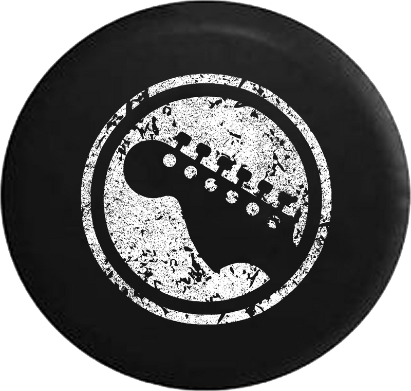 Distressed - Bass Electric Guitar Music Lover Jeep Camper Spare Tire Cover T059 35 inch