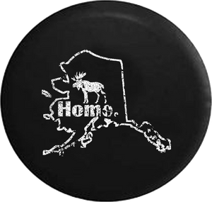Distressed - Alaska Moose Home State Edition Jeep Camper Spare Tire Cover T068 35 inch