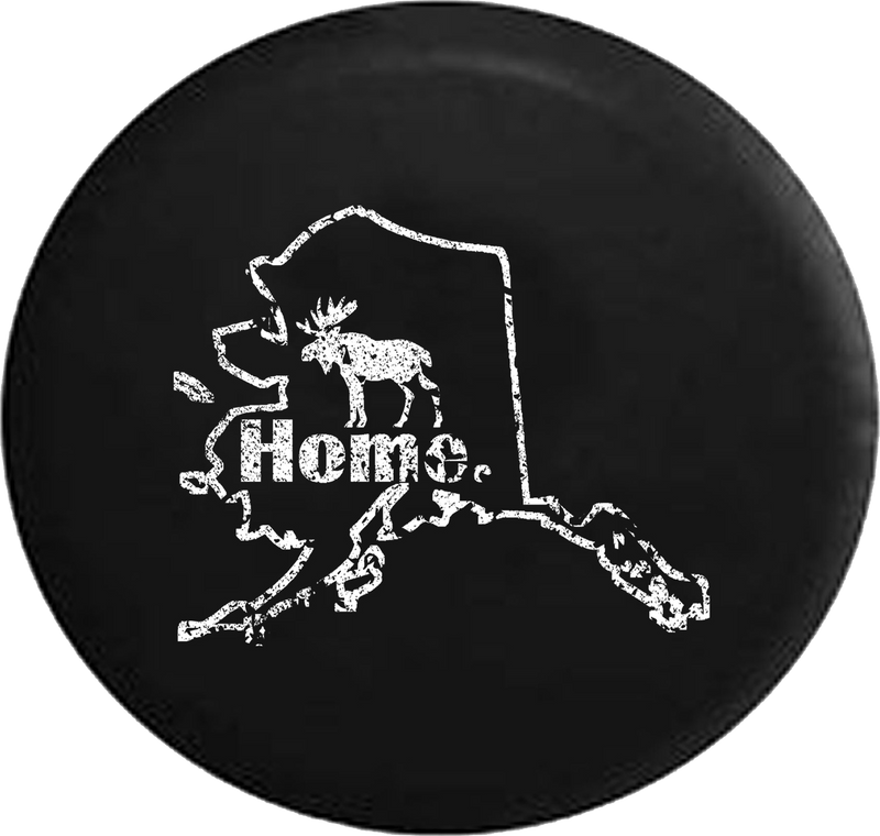 Distressed - Alaska Moose Home State Edition Jeep Camper Spare Tire Cover T068 35 inch
