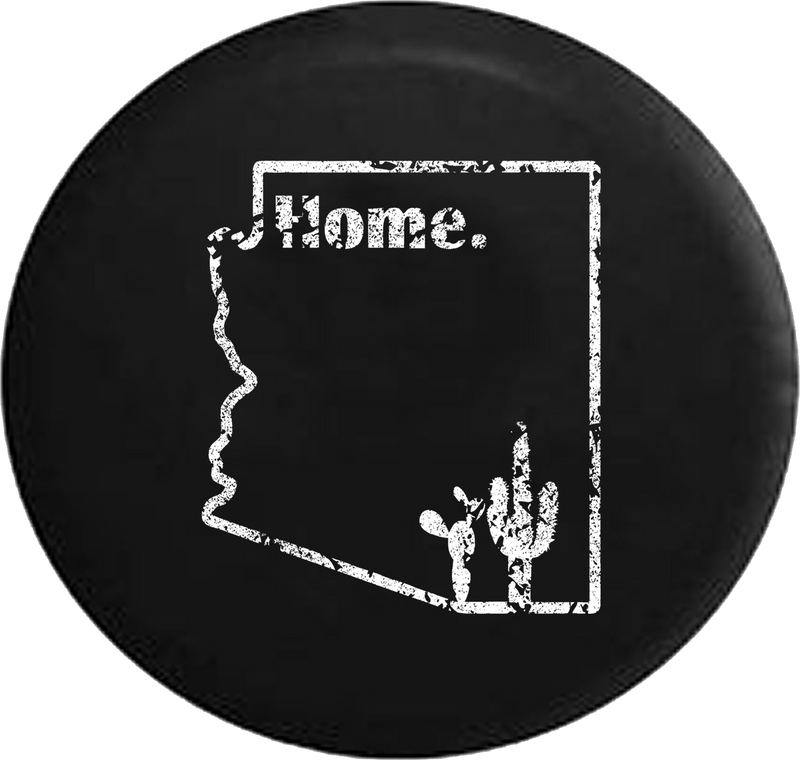 Distressed - Arizona Desert Cactus Home State Edition Jeep Camper Spare Tire Cover T069 35 inch