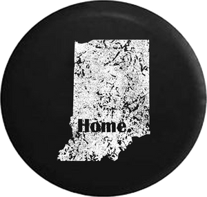 Distressed - Indiana Home State Edition Jeep Camper Spare Tire Cover T076 35 inch