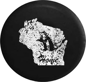 Distressed - Wisconsin Badger Home State Edition Jeep Camper Spare Tire Cover T106 35 inch