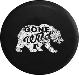 Distressed - Gone Wild Bear Outdoors Jeep Camper Spare Tire Cover T109 35 inch