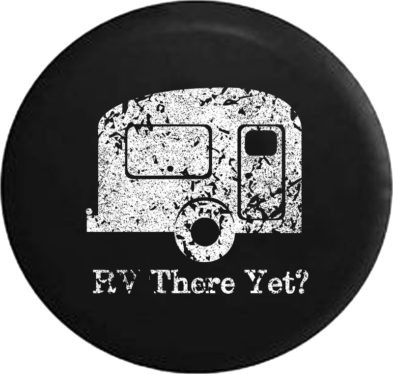 Distressed - RV There Yet? TravelCamper Jeep Camper Spare Tire Cover T126 35 inch
