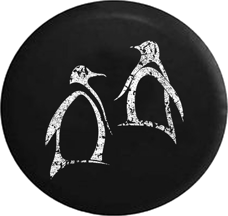 Distressed - Penguins Arctic Sea Life Jeep Camper Spare Tire Cover T147 35 inch