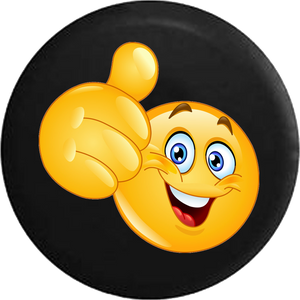 Smiling Thumbs Up Emoji Text Jeep Camper Spare Tire Cover Custom Size - V519